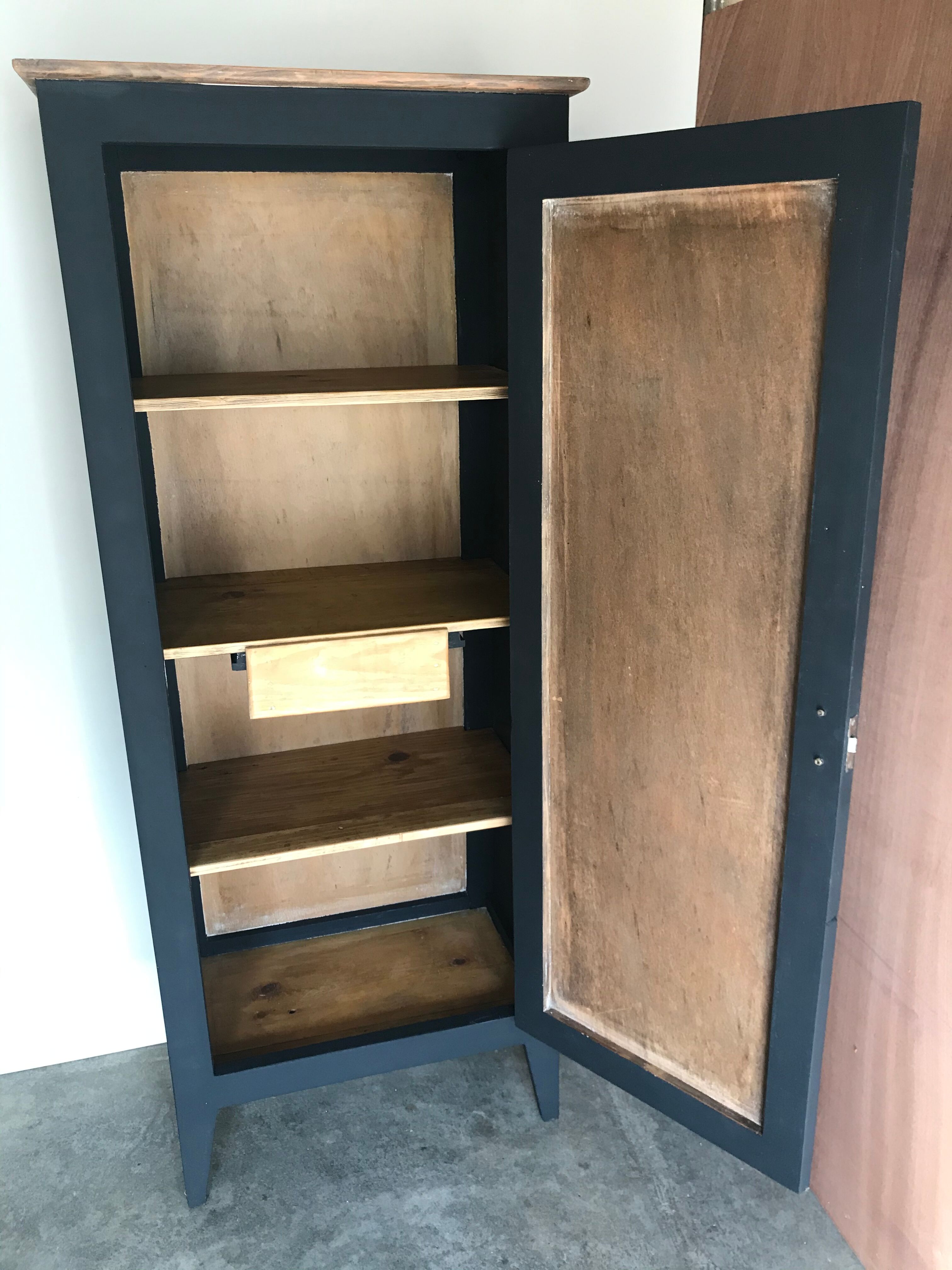 Parisian wardrobe or vintage wood closet, 50s