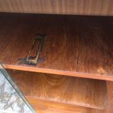 Library showcase with sliding glass doors 60s