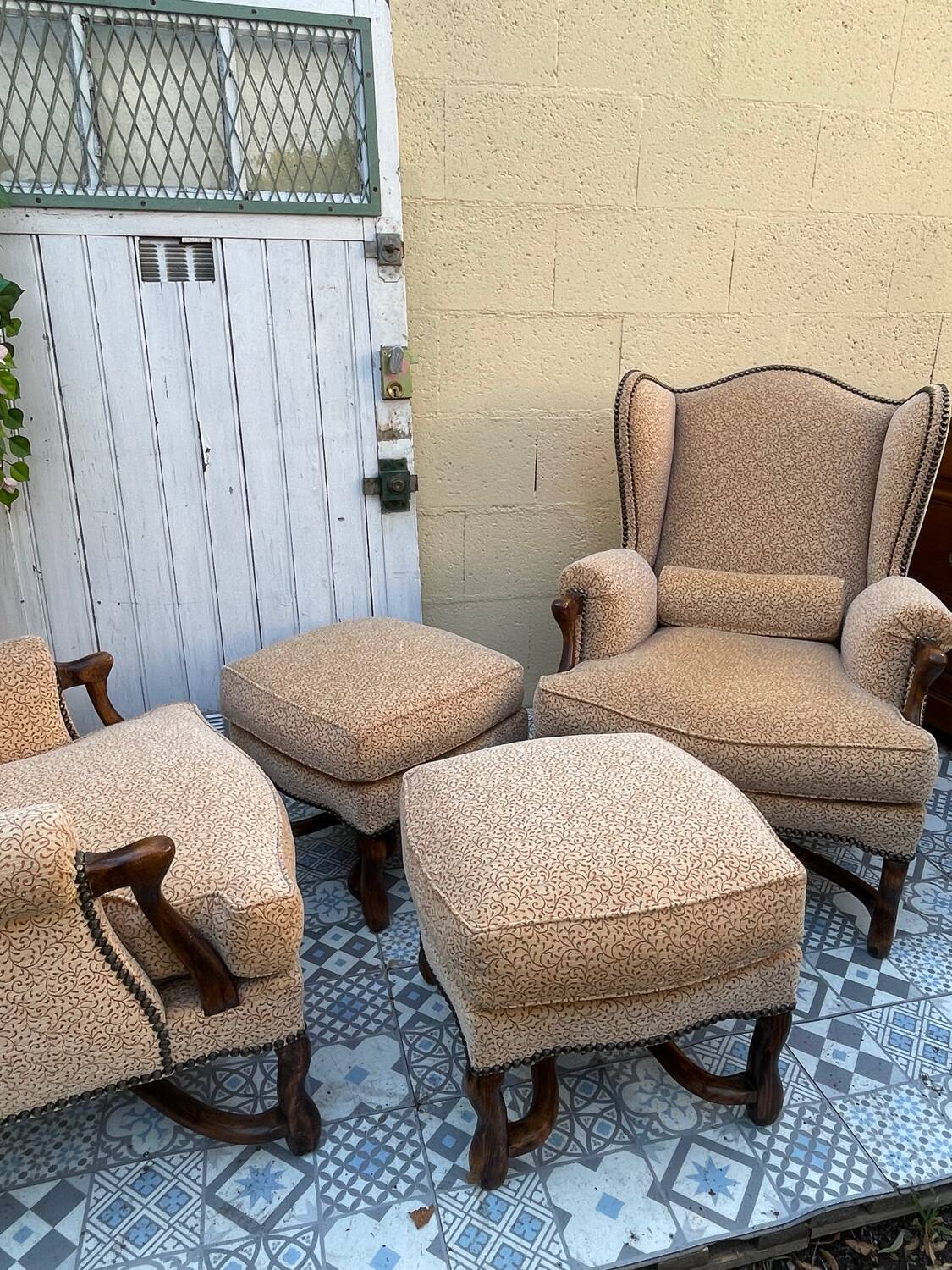 Pair of Bergère armchairs