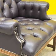 Vintage Tufted Leather Chesterfield Style Wing Back Chair (Price is For One Chair)