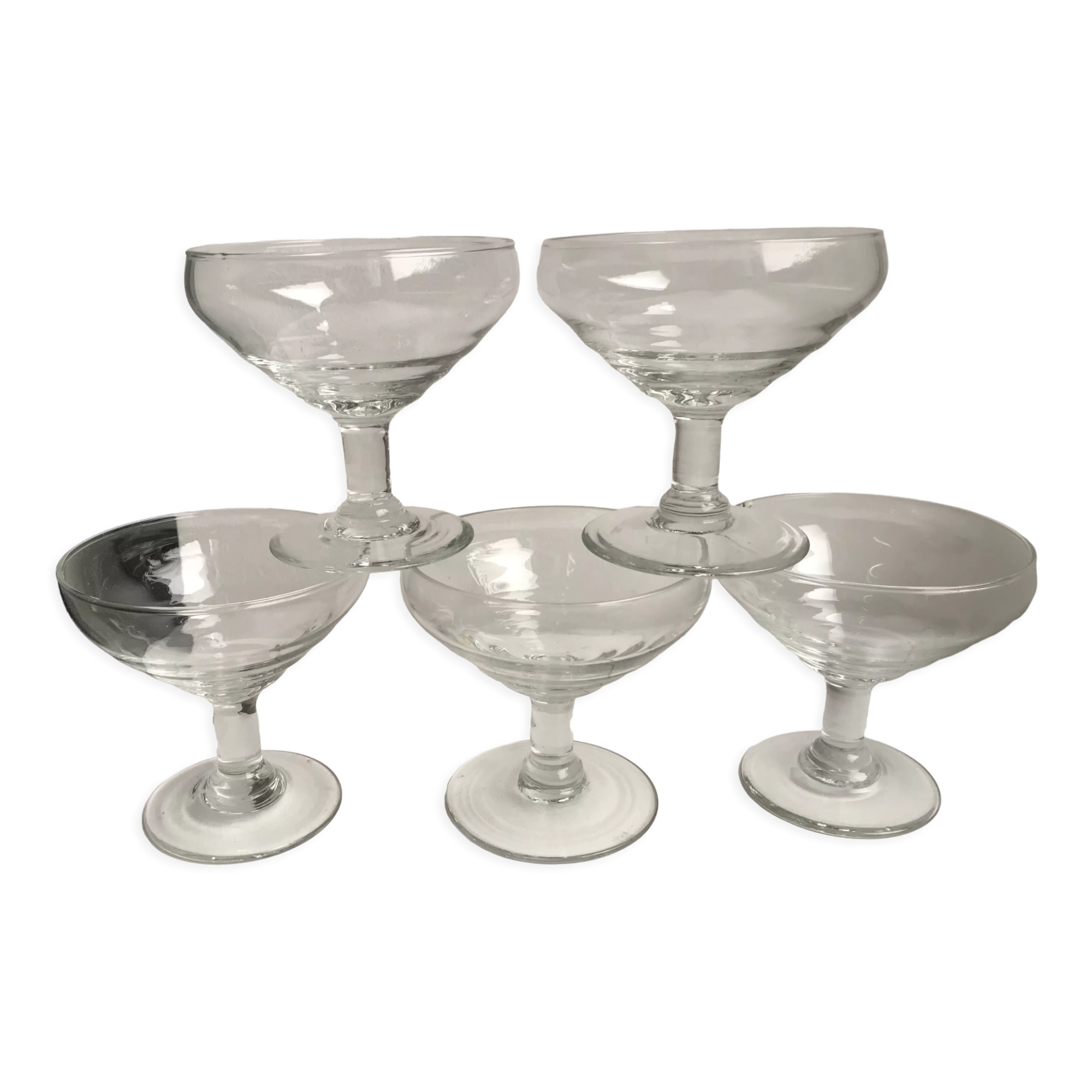 Set of 5 champagne glasses old 40-50 years