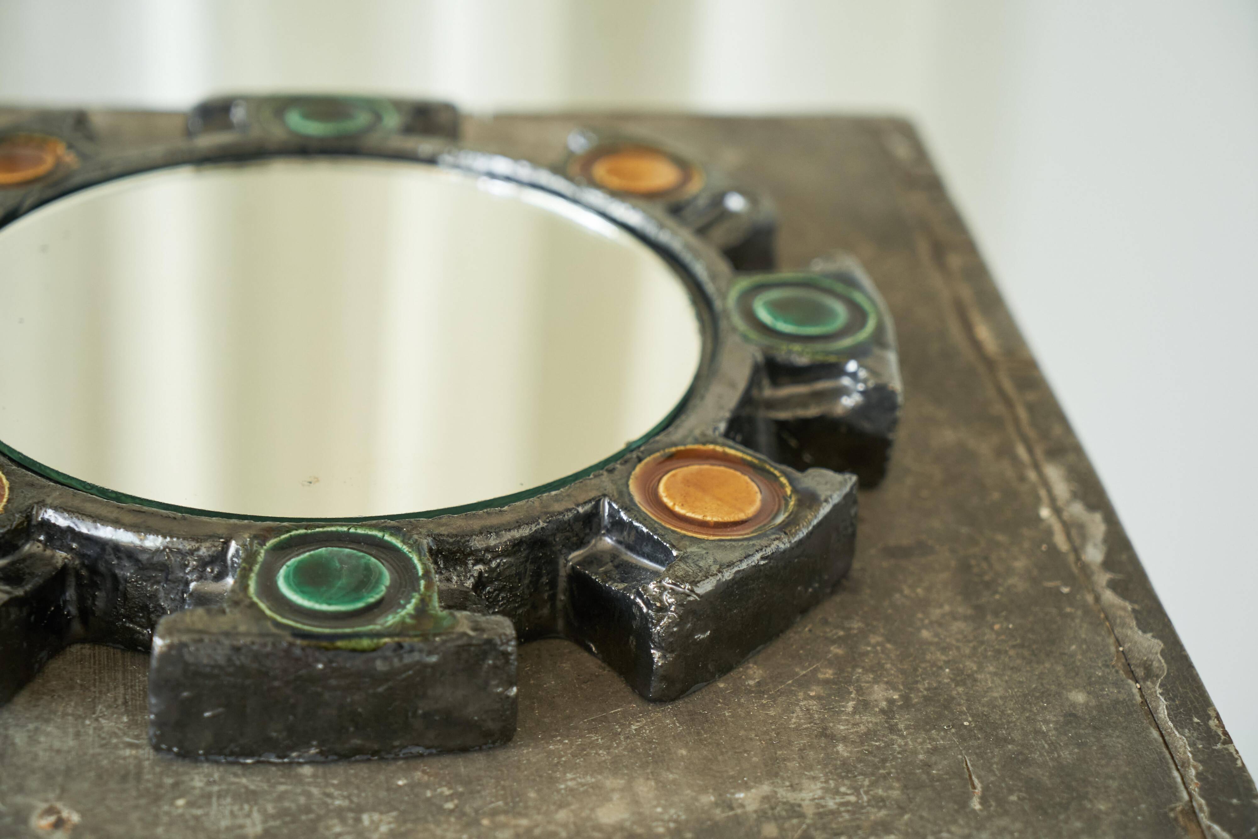 Atelier Berlemont Ceramic Wall Mirror 1960s