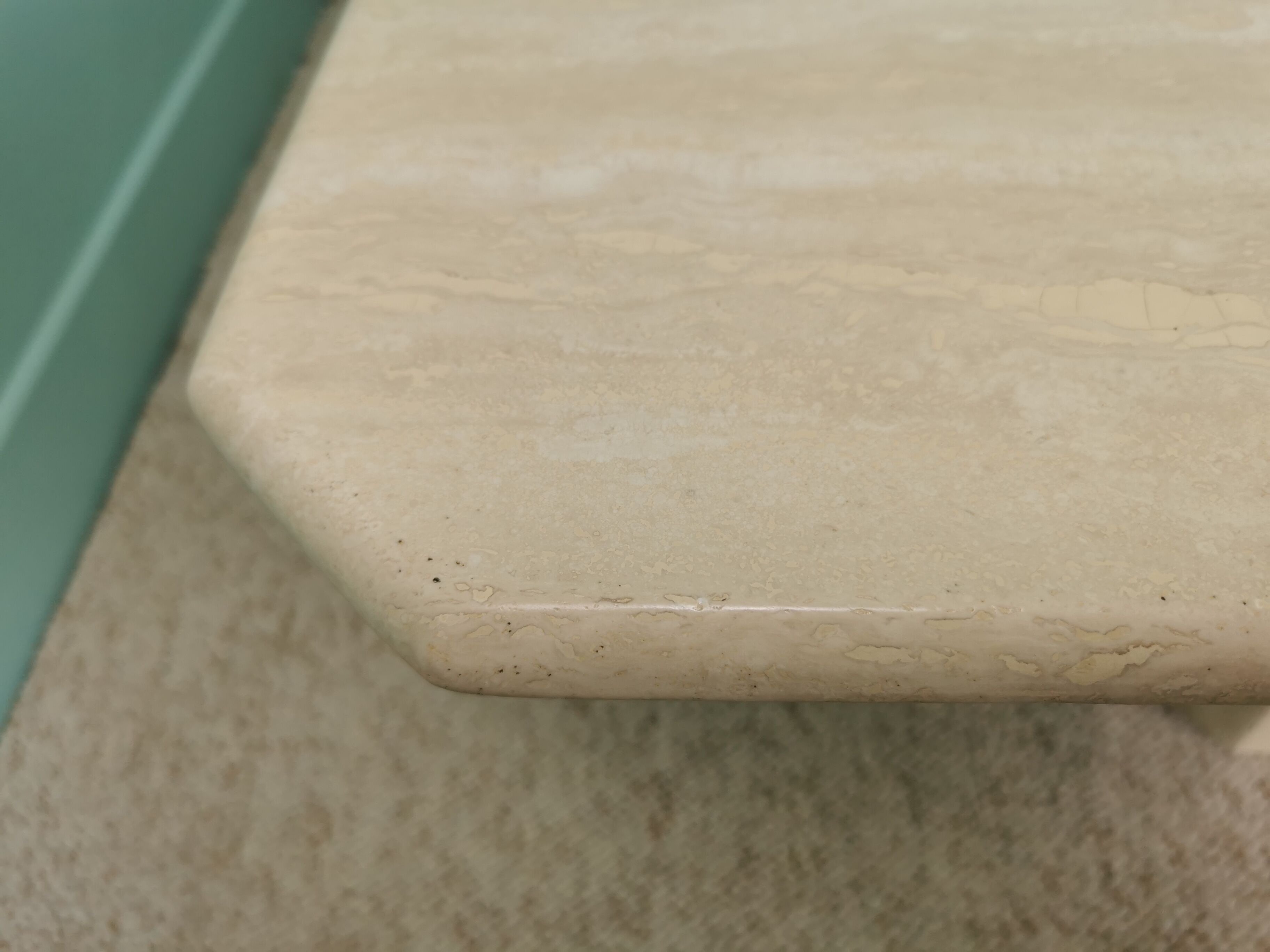 80's travertine coffee table