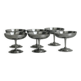 6 vintage stainless steel dessert bowls