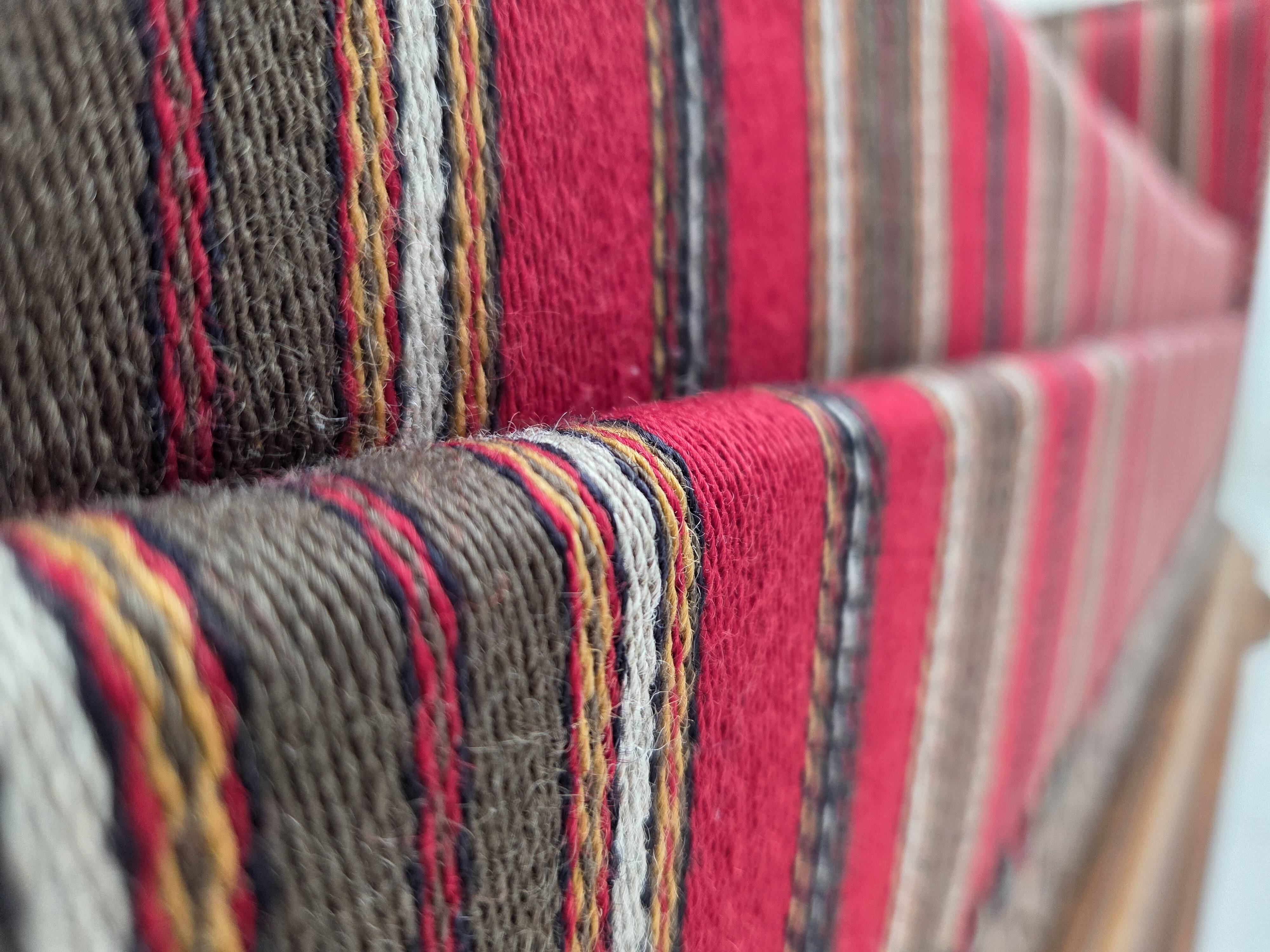 1960s, Danish 2-seater sofa, original condition, furniture wool, oak wood.