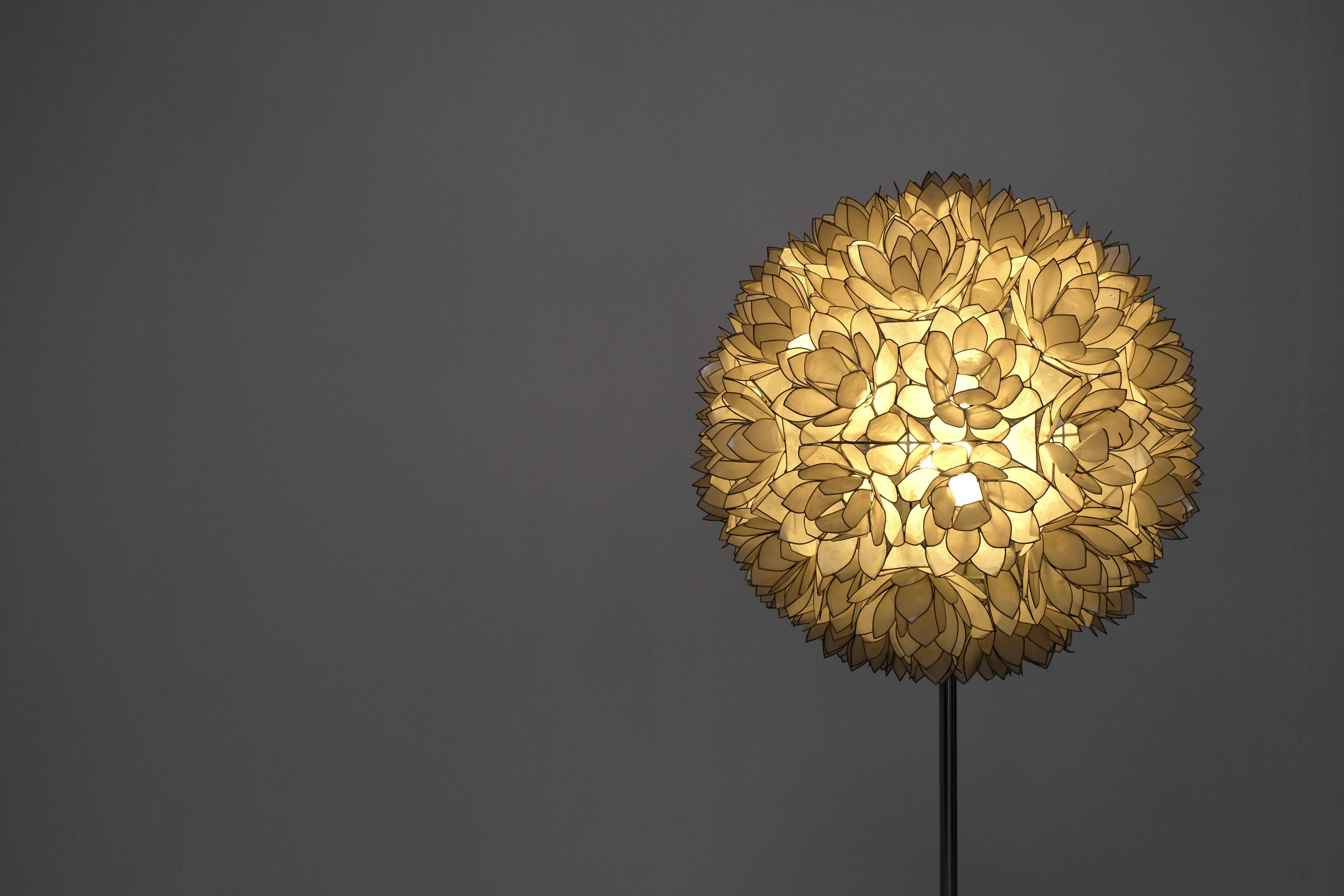 Mother-of-pearl floor lamp by Rausch, Germany, 1960s.