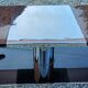Coffee table from the 70s in chromed steel and smoked plexiglass double swivel trays