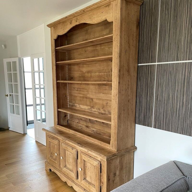 Restored two-body oak sideboard/bookcase