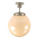 Ceiling lamp, Art Deco, nickel-plated brass, beige glass, Austria, 1930s