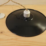 Black enamelled suspension - porcelain rosette
