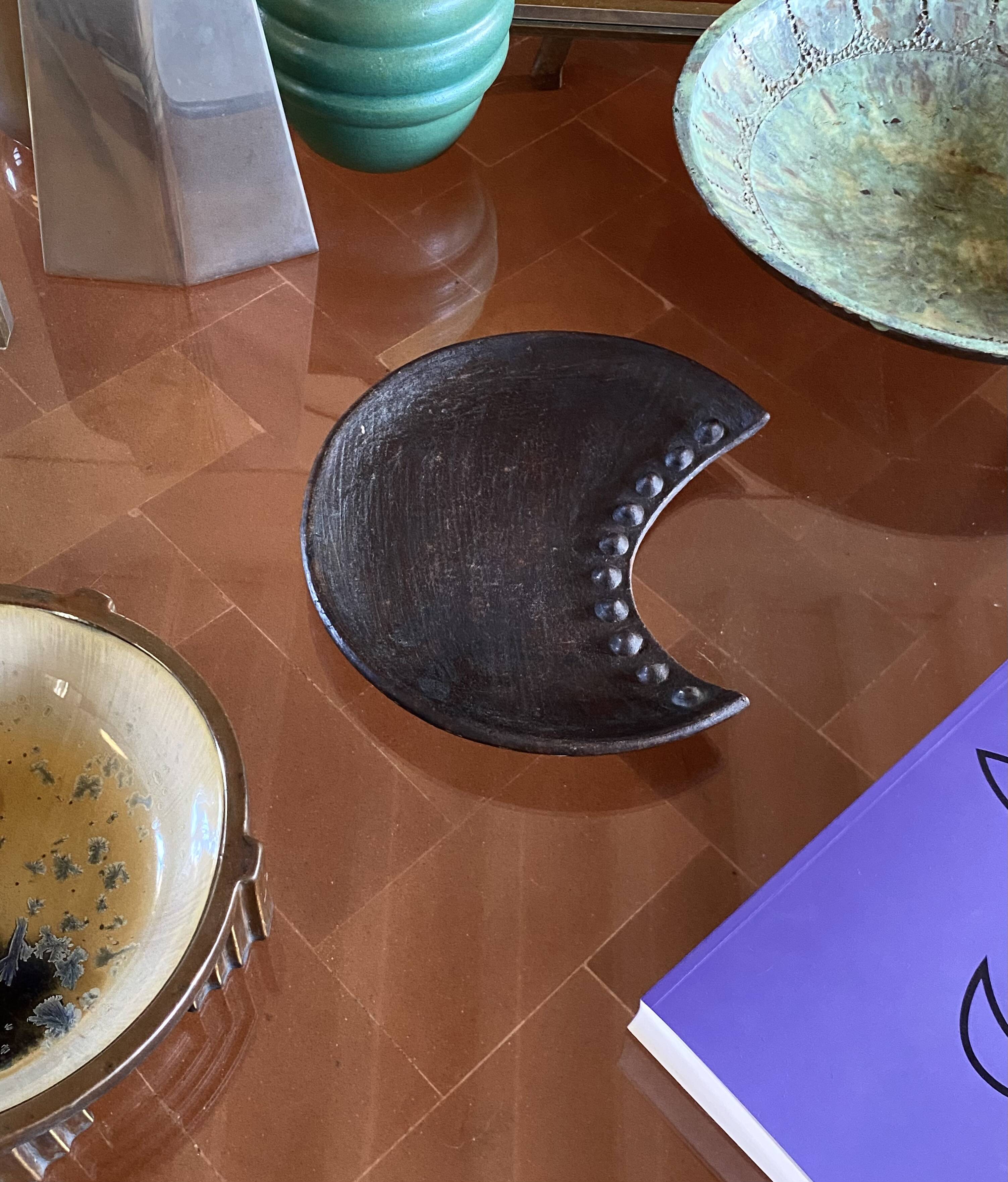 Organic modern wood tray / vide poche, France 1960s