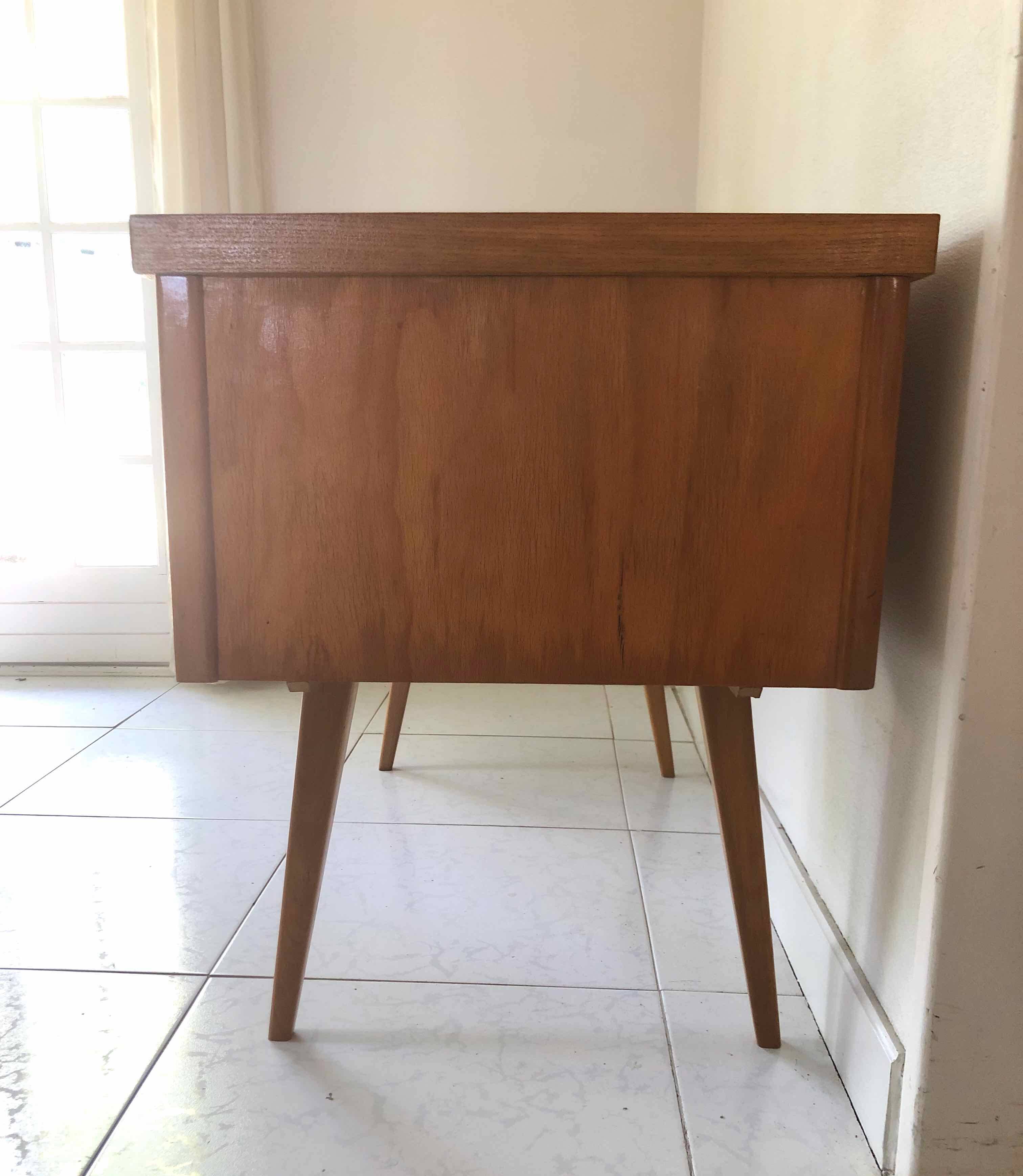 1960s designer desk, compass legs