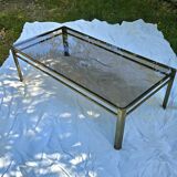 Broncz coffee table brass smoked glass