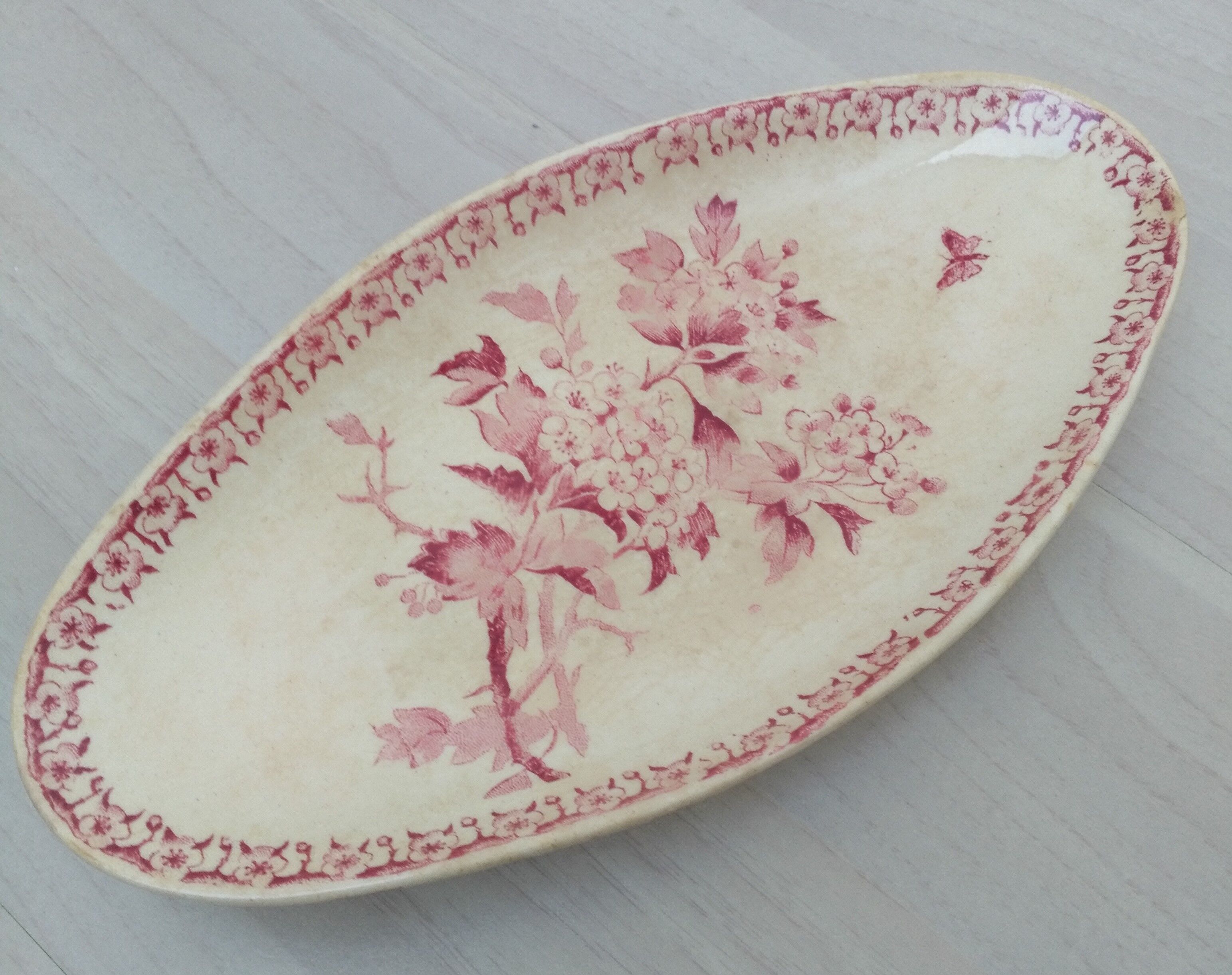 Ravier in iron earth of Gien model Pink hawthorn