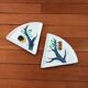 2 Flat Ceramic Bowls, Matte Glazed Terracotta, Vintage 1960s