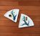 2 Flat Ceramic Bowls, Matte Glazed Terracotta, Vintage 1960s