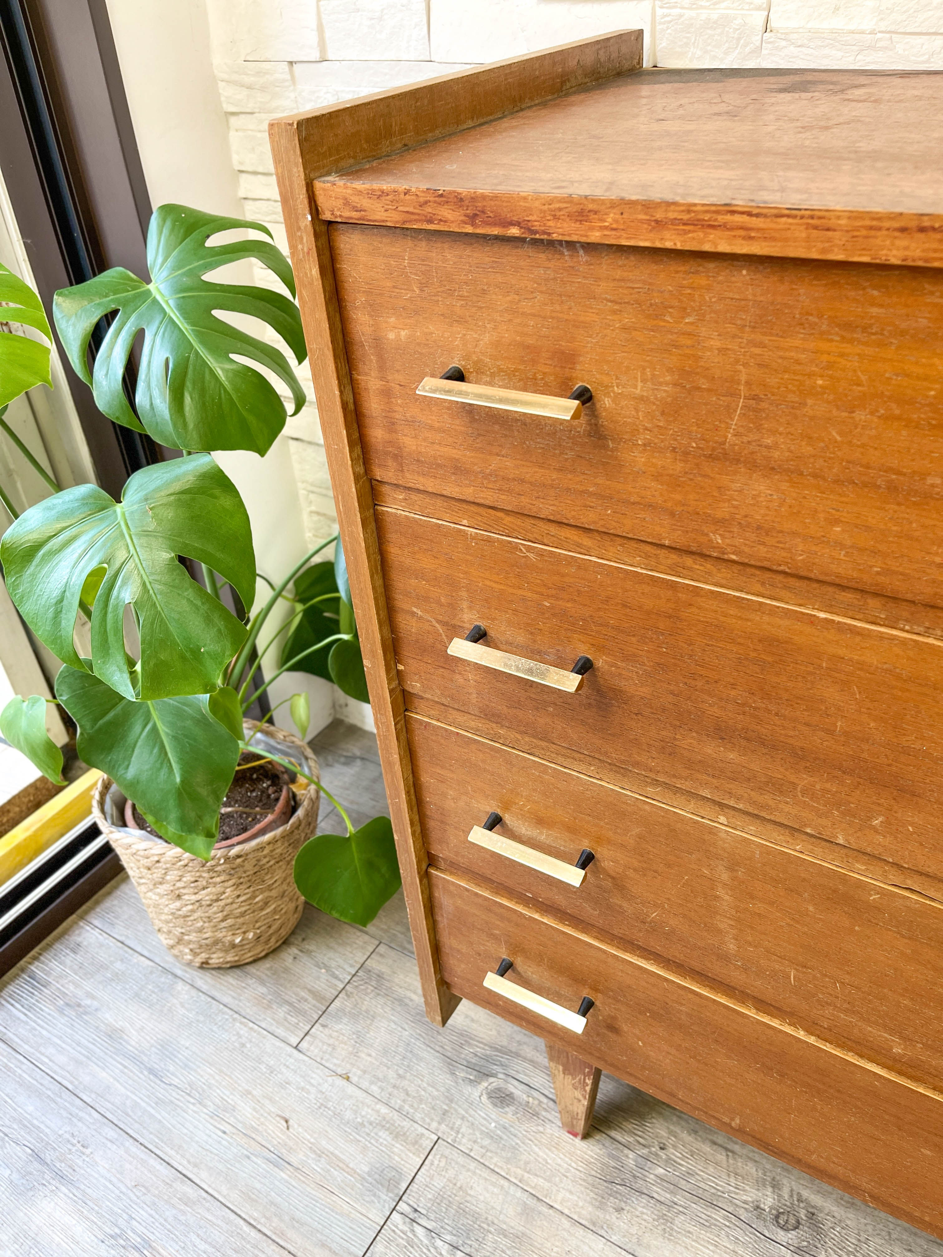 Scandinavian wooden chest of drawers Year 1950