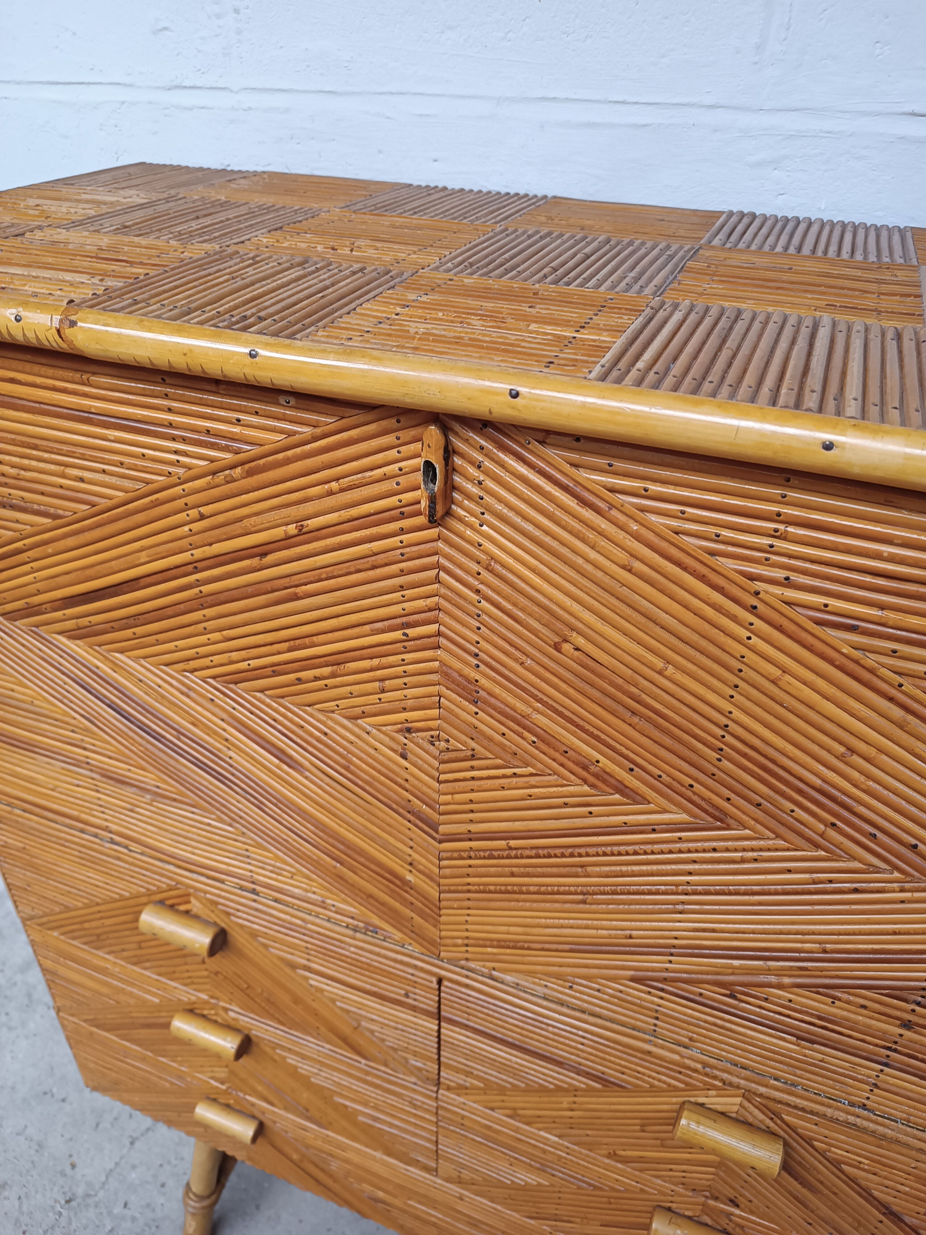 Bamboo and rattan secretary 50s / 60s