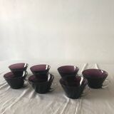 Set of 7 blown glass cups