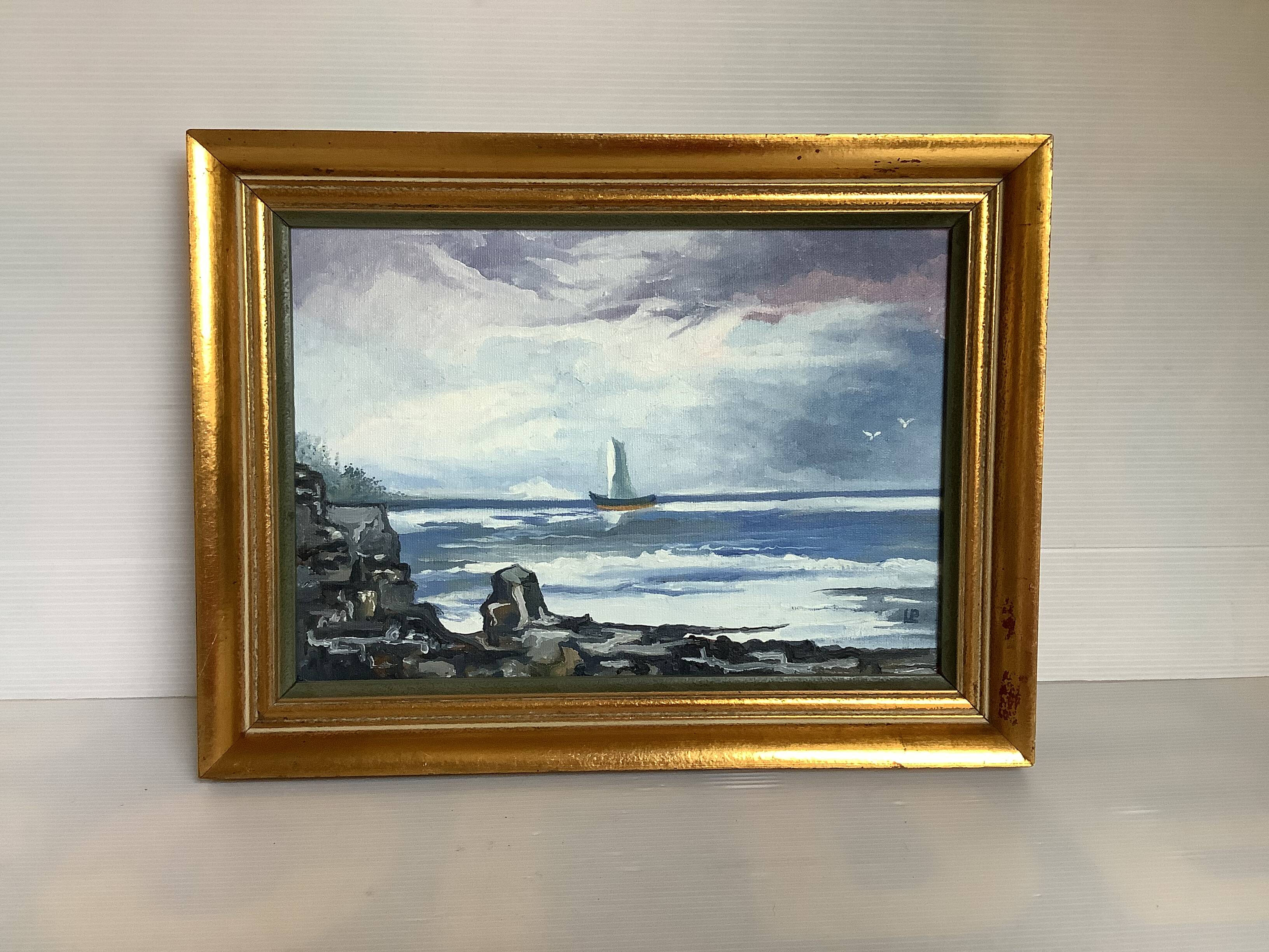 Marine painting oil on panel