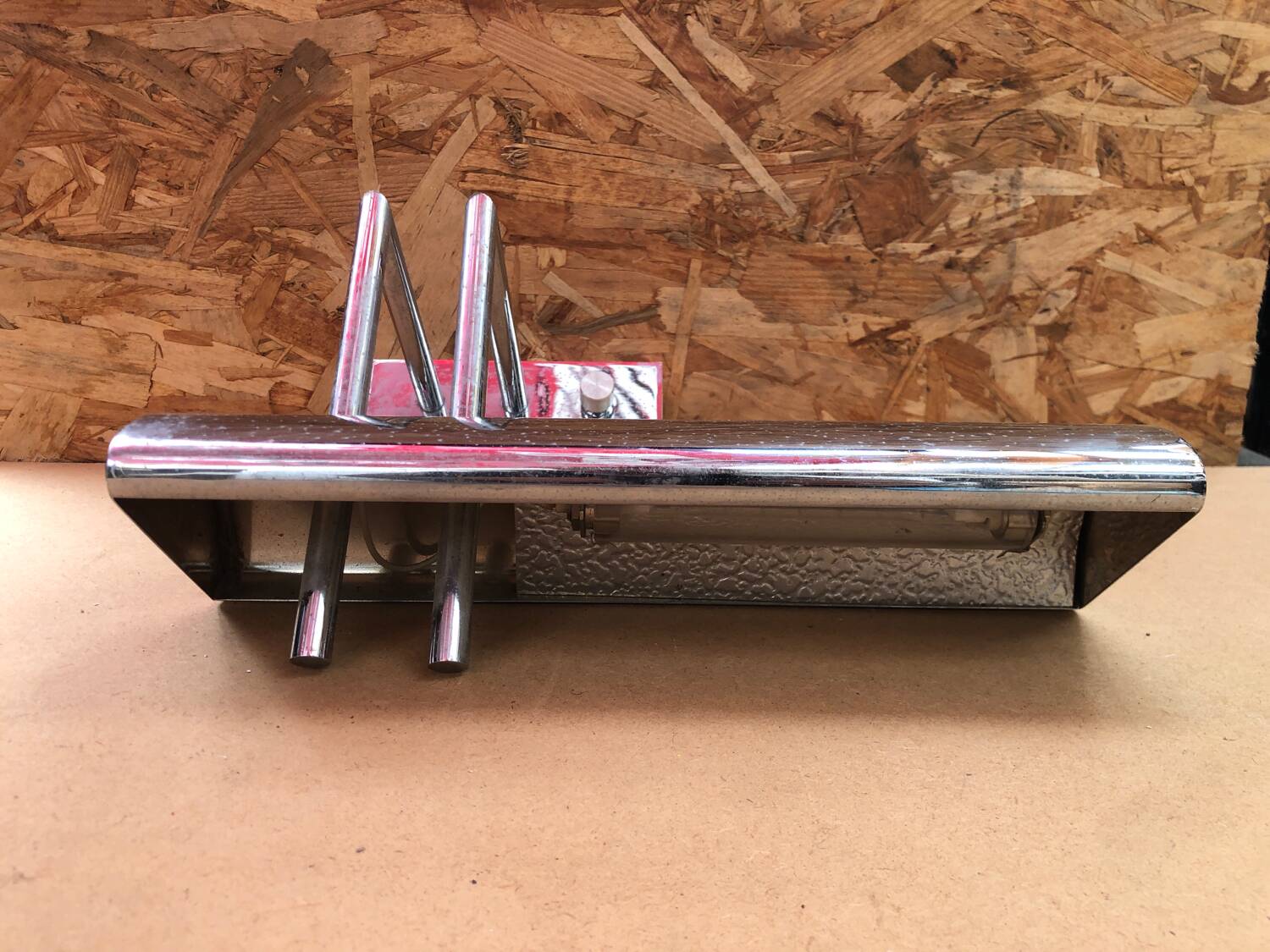 Old Mauro Marzollo Style TVE Wall Lamp Chromed Metal Milano Vintage