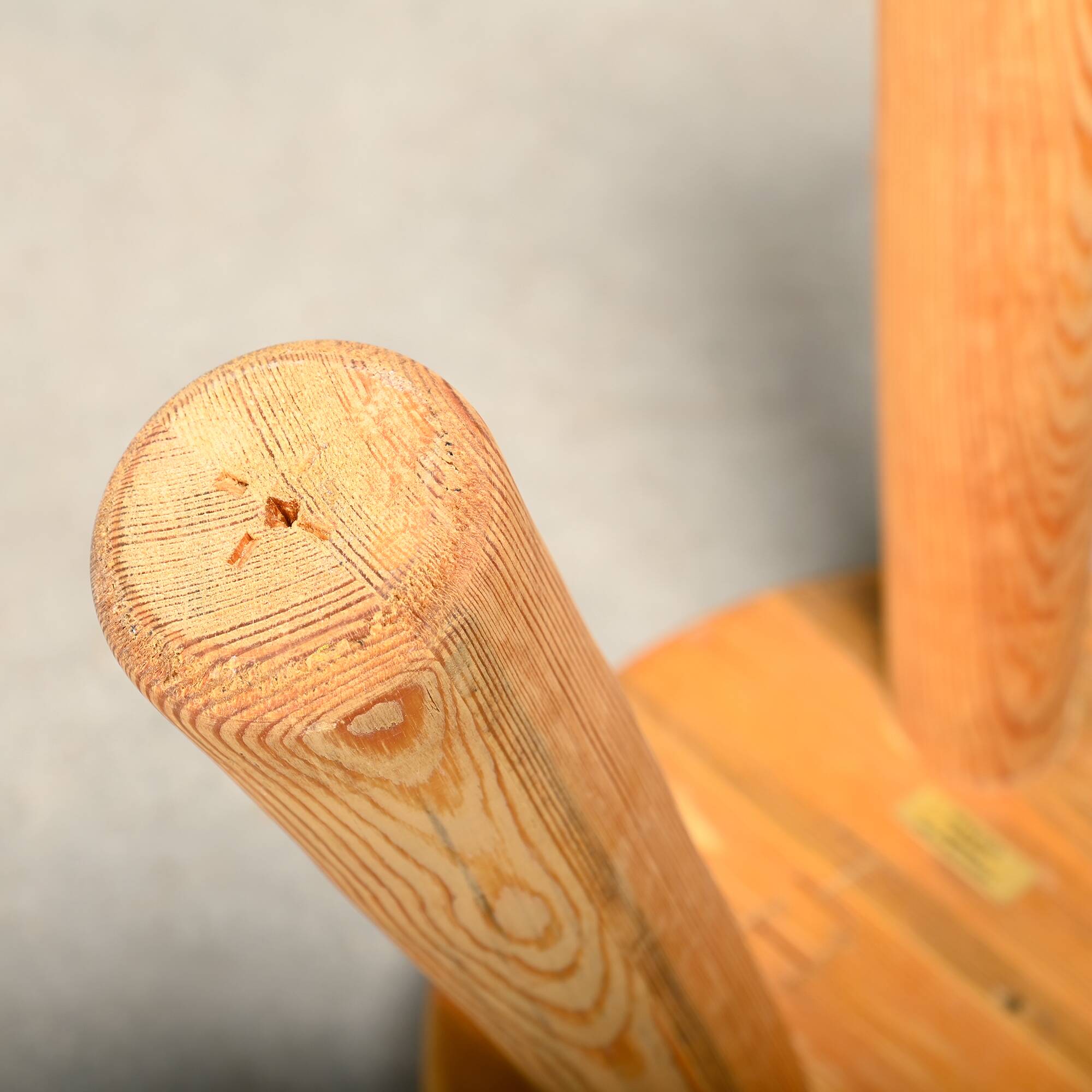Ingvar Hildingsson Scandinavian solid Pine tripod Stool, Sweden 1970s