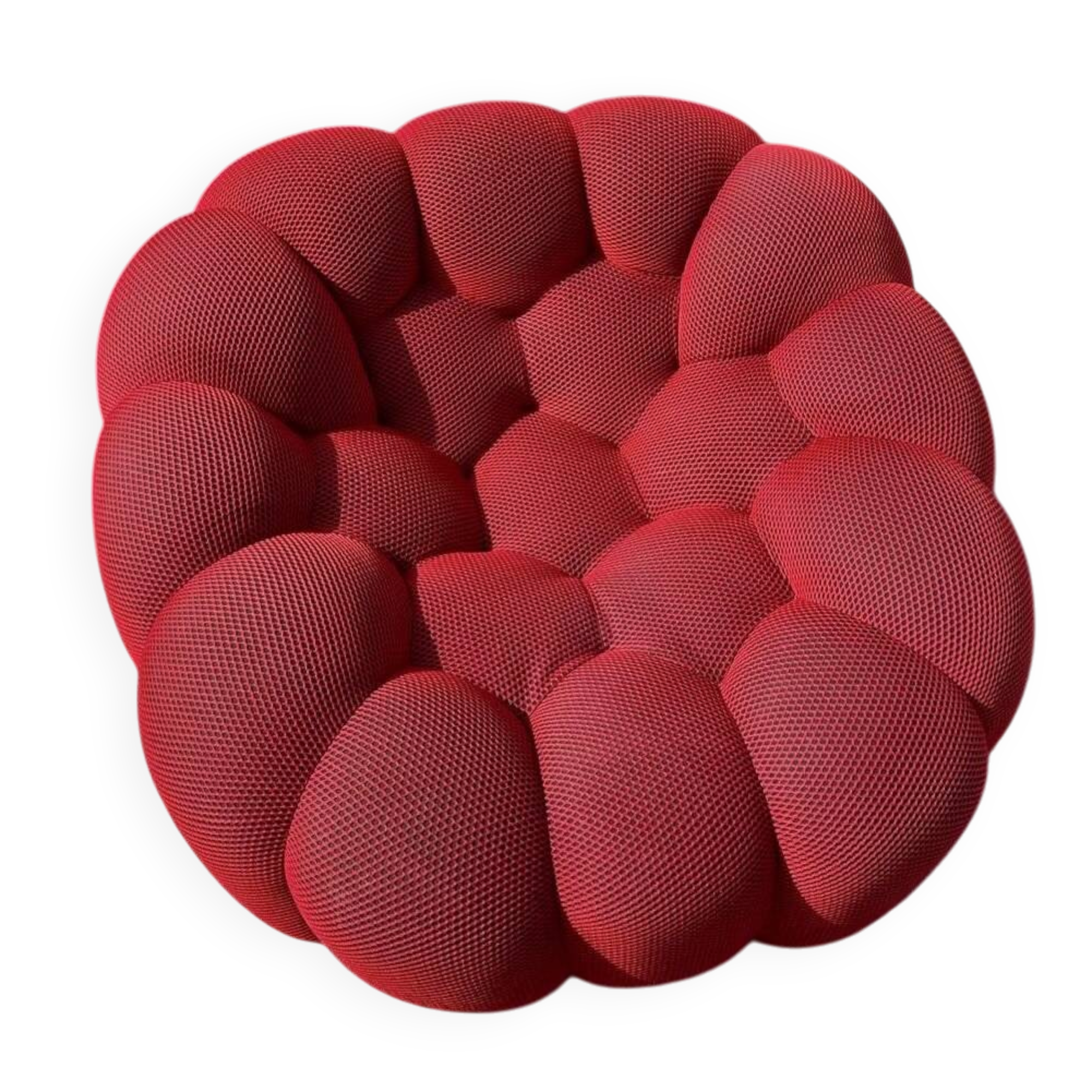 Roche Bobois Bubble 3D armchair in ruby red techno 3D fabric.
