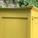 Antique powder yellow Parisian bonnetière wardrobe.