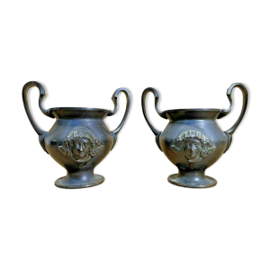 Paire vases anciens XIXeme canthares