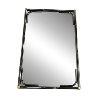 Miroir en métal noir et laiton finission canon de fusil