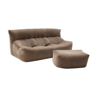 Vintage Aralia  sofa with poof by Michel Ducaroy for Ligne Roset France