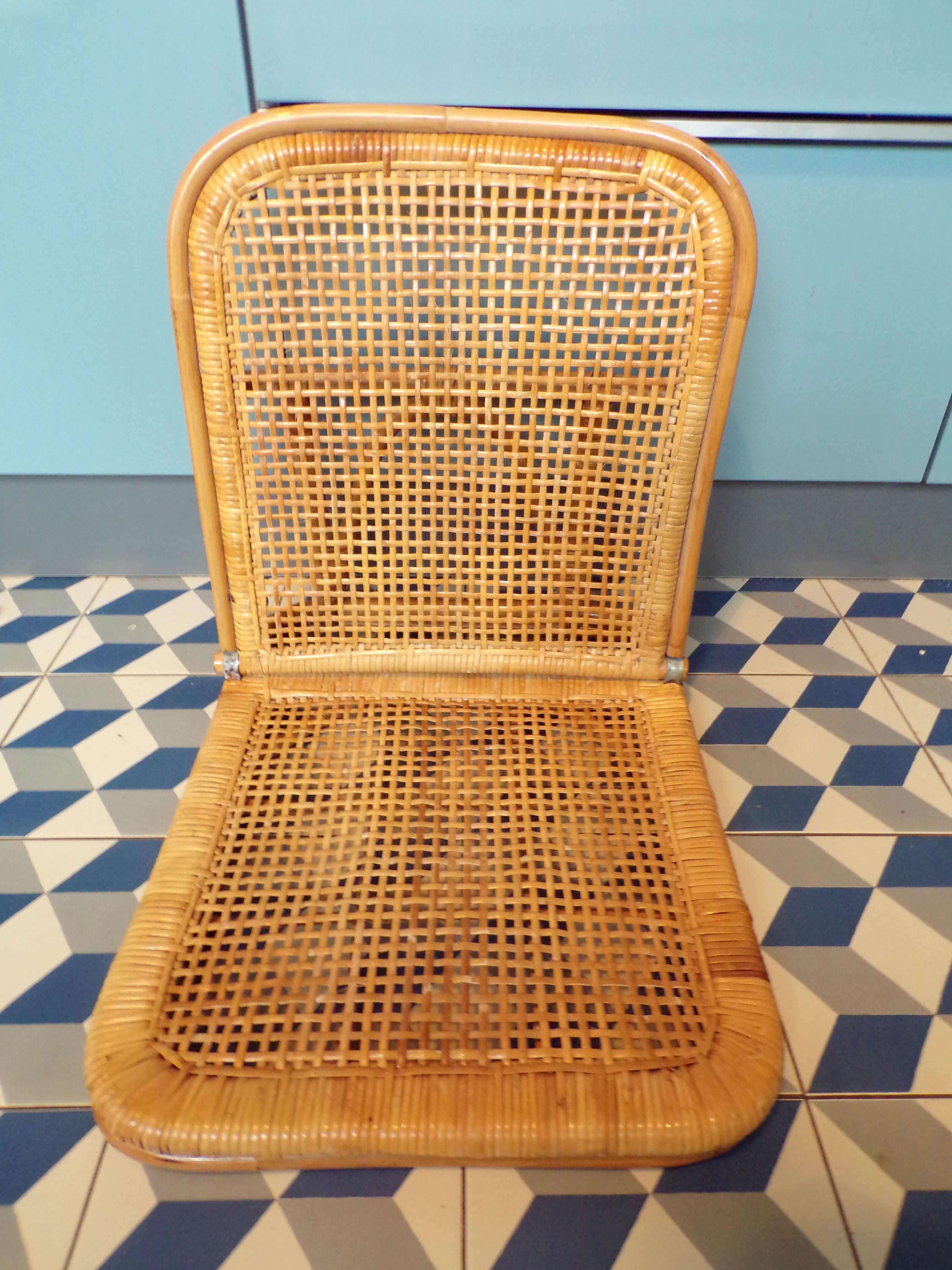 Chaise de plage vintage en osier