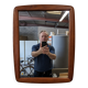 Scandinavian mirror in solid teak, Denmark circa 1970.