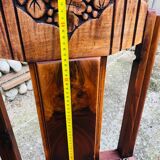 Pair of vintage art deco chairs in wood and camel Skai