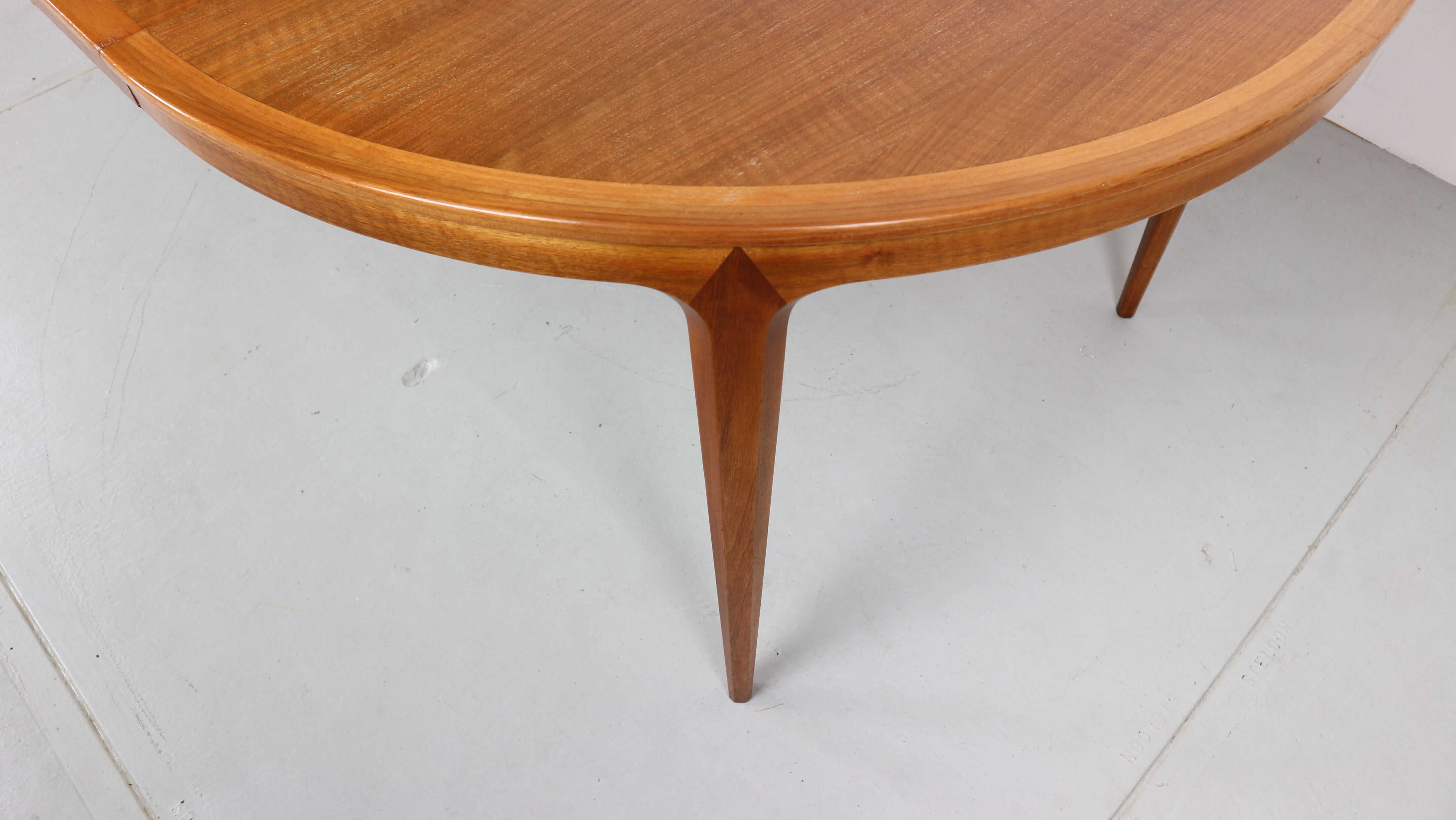 Swedish walnut dining table by B. Fridhagen for Bodafors, 1960s