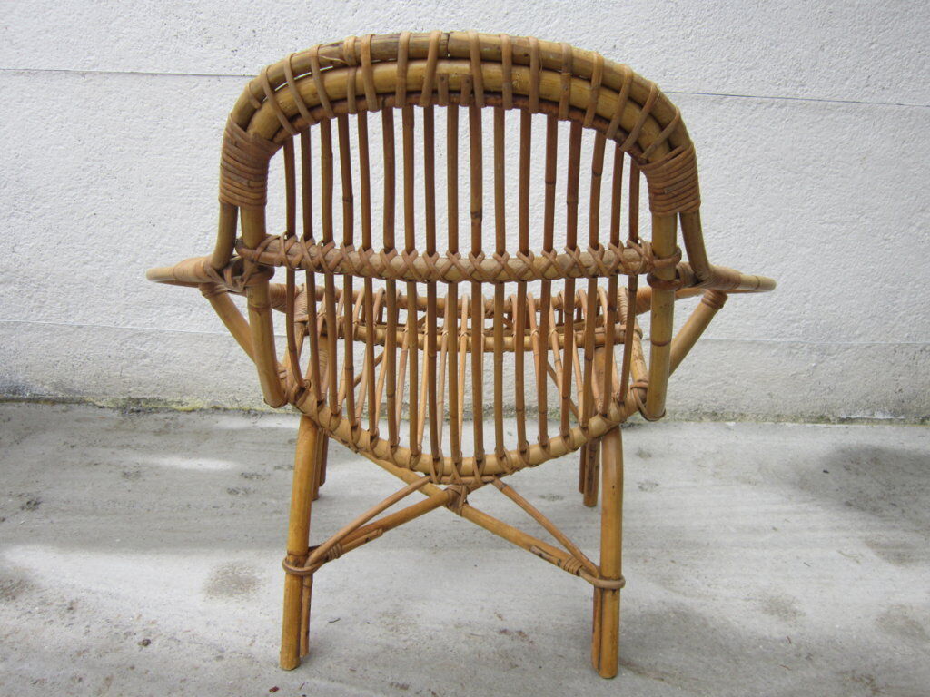 Rattan armchair 60s