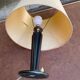 Vintage black leather lamp base from the 1950s.