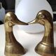 Zoomorphic bookends duck head, in solid brass, vintage 60s/70s