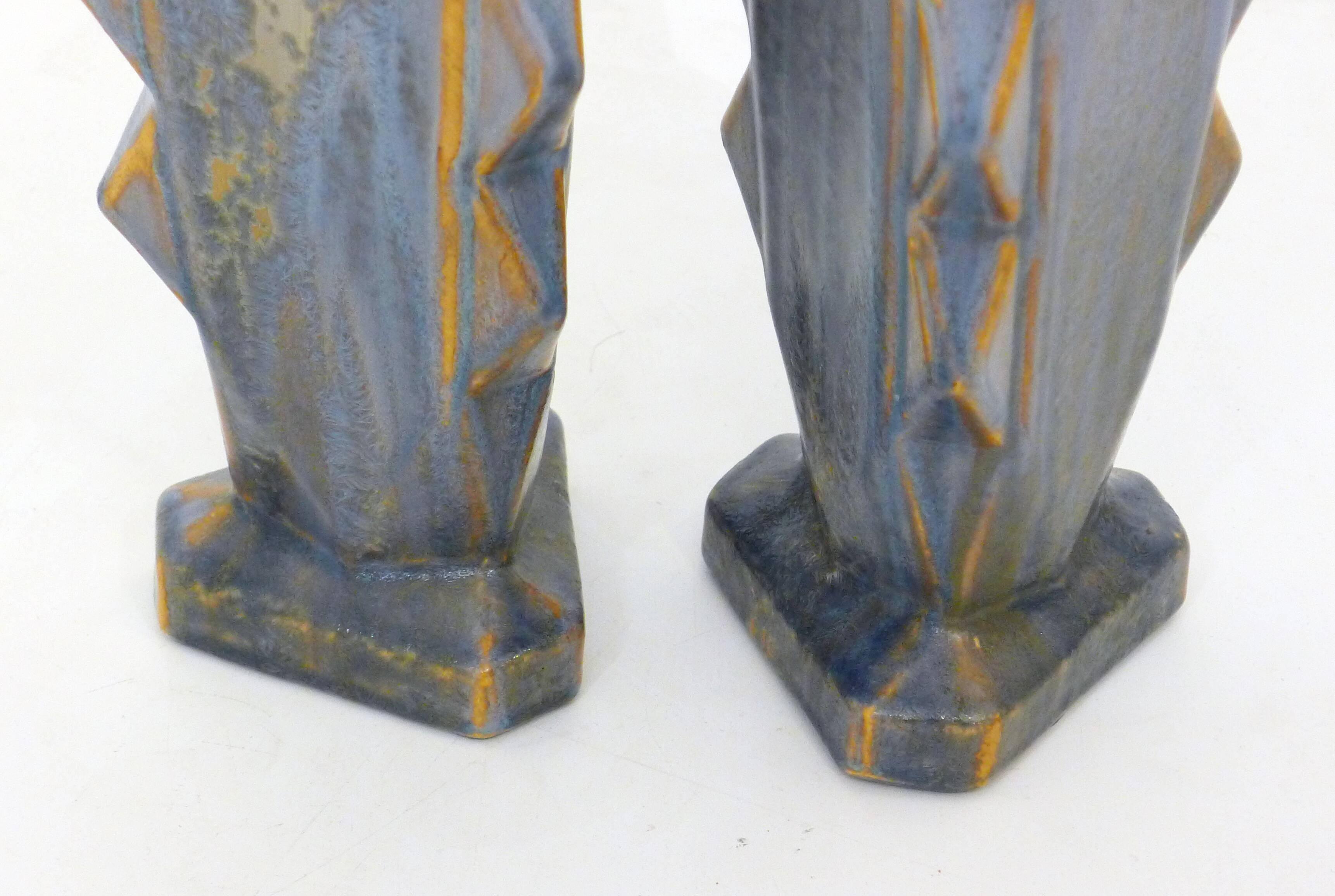 Pair of crystallized Art Deco vases
