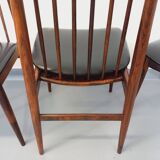 Set of 4 vintage Scandinavian style rosewood chairs from the 60s, by Ernst Martin Dettinger
