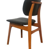 Vintage armchair in skai and beech Danish style 1960s