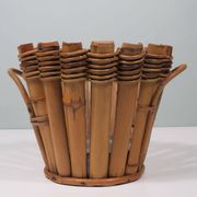 Bamboo cache pot/jardinère French 1950-1960