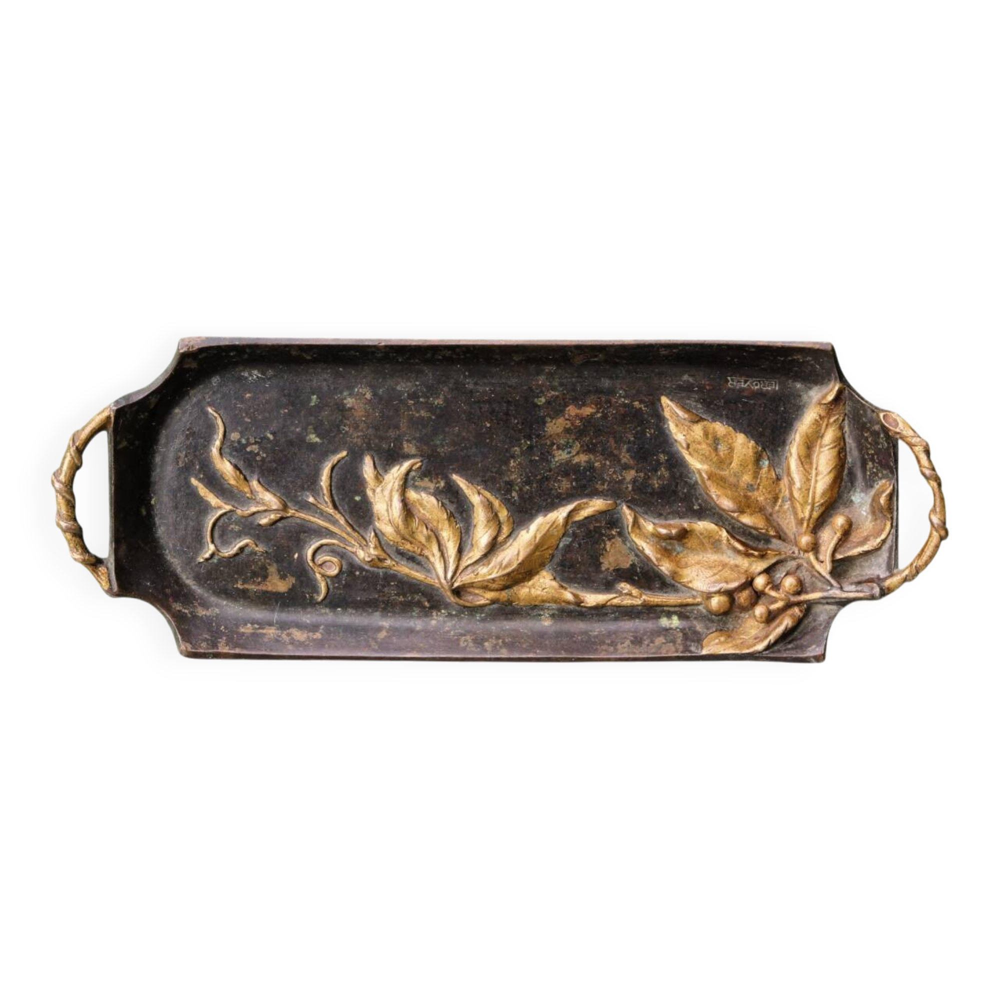 Art Nouveau bronze catchall, signed Le Royer.
