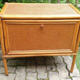 Buffet chest of drawers in bamboo rattan and canework
