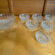 Salad bowl + 6 glass fruit cups for ice cream, mousse, chocolate, vintage moulded glass