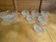 Salad bowl + 6 glass fruit cups for ice cream, mousse, chocolate, vintage moulded glass
