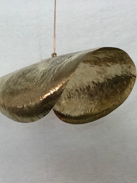 Brass dish luminaire
