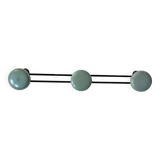 Vintage green metal triple coat hook