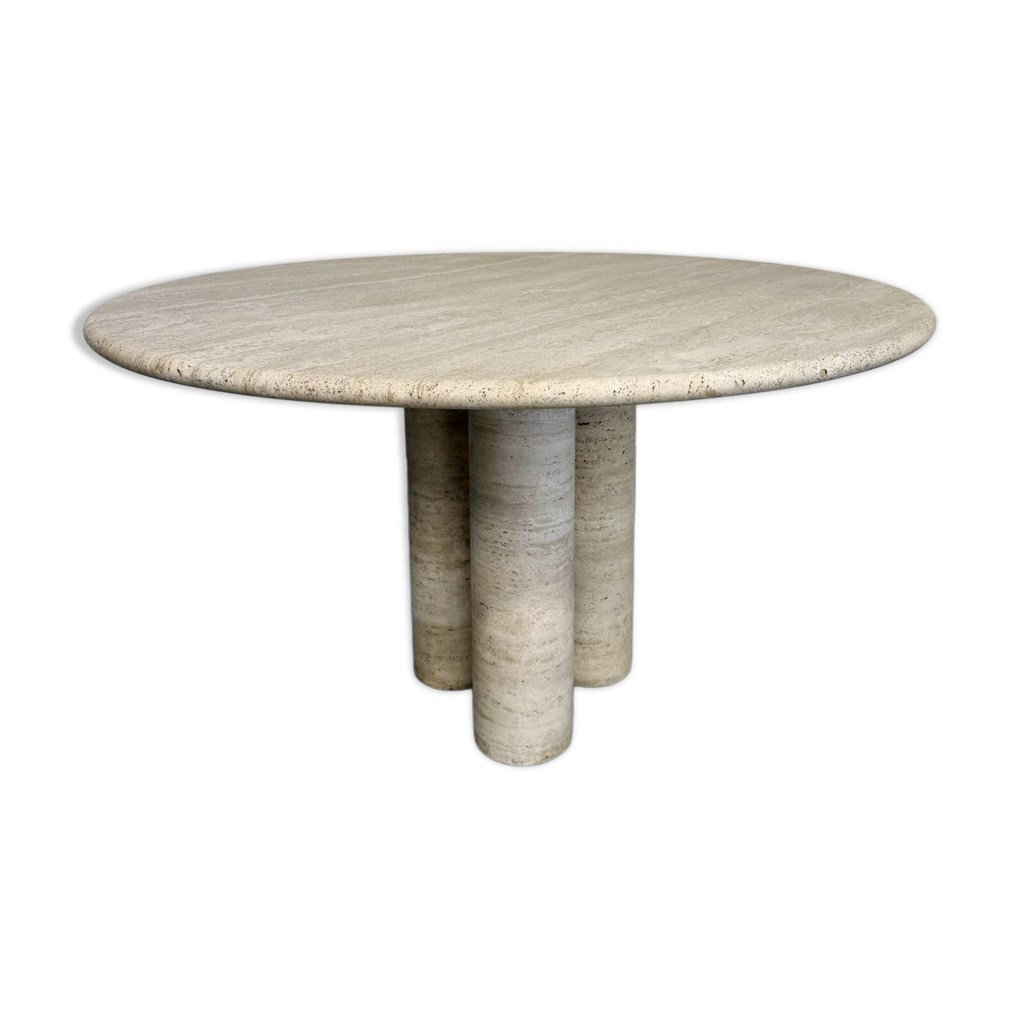 Large dining table Roche Bobois travertine Italian design 1970s