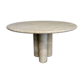 Grande table de repas Roche Bobois travertin design italien années 70